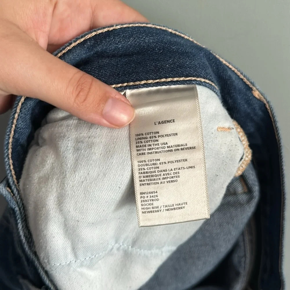 L’AGENCE Rockie High Rise Cigarette Jeans Distressed Women's Size 30 - Picture 8 of 8